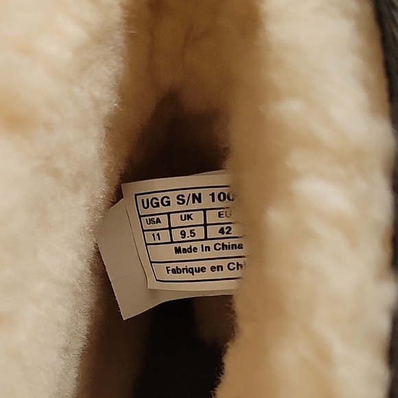 Gray Suede Mid-Calf Ugg Boots - Picture 2 of 5